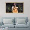 A Divine Bond and Spiritual Harmony Radha Krishna Floating Frame Canvas Wall Painting